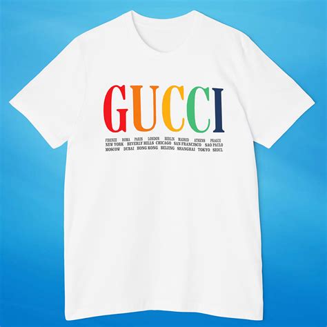 gucci rainbow shirt|gucci rainbow cities t shirt.